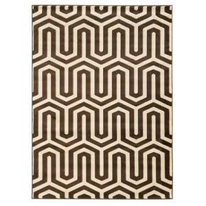 Hawthorne Collection 5'3&quot x 7' Zig Zag Rug in Ivory and Chocolate