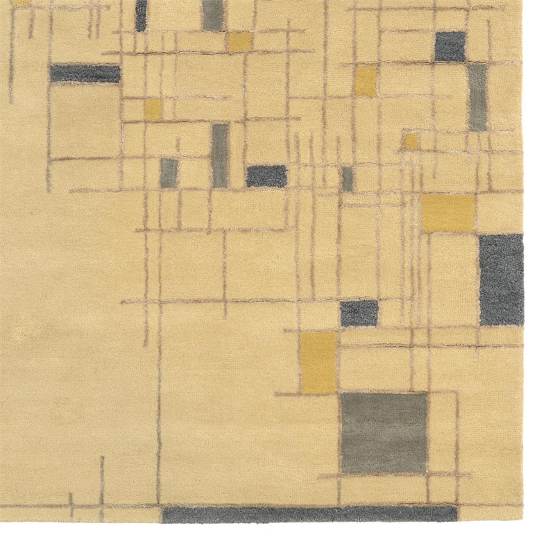 Hawthorne Collection 2' x 3' Hand Tufted Rug in Ivory and Blue