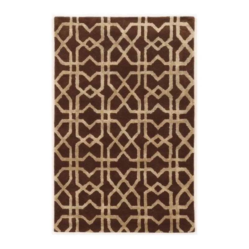 Hawthorne Collection 2' x 3' Hand Tufted Rug in Brown and Sand