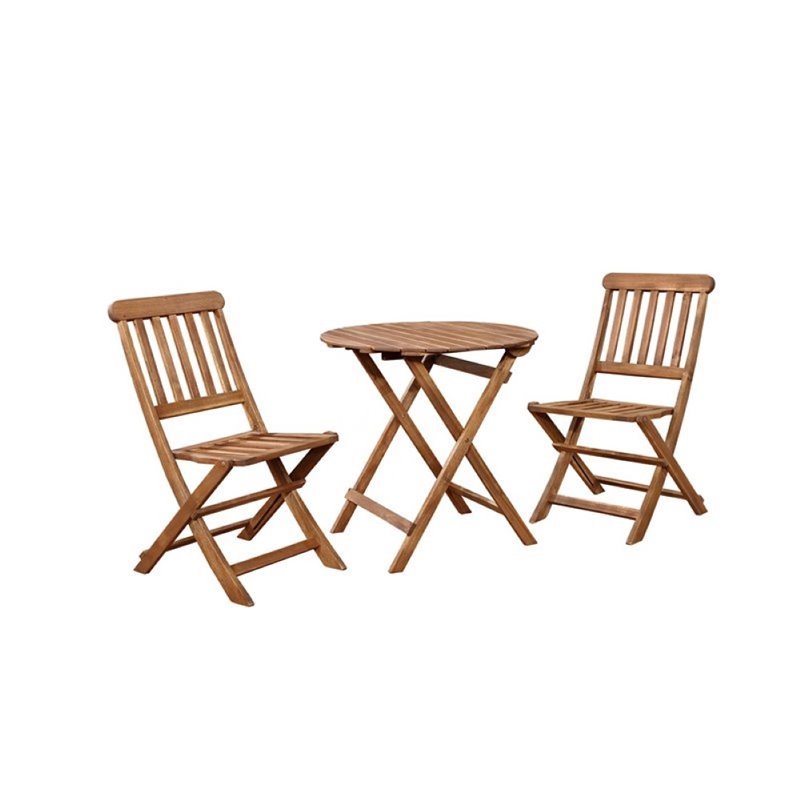Hawthorne Collection Wood Teak Patio Bistro Set Rectangular 28.75
