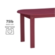 Hawthorne Collections Transitional Wood Outdoor Coffee Table in Red