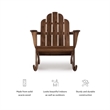 Hawthorne Collections Solid Wood Acorn Brown Rocking Chair Rectangular 37.2