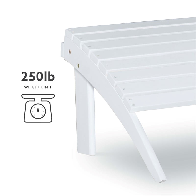 Hawthorne Collections Transitional Wood Outdoor Ottoman in White