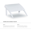 Hawthorne Collections Transitional Wood Outdoor Ottoman in White