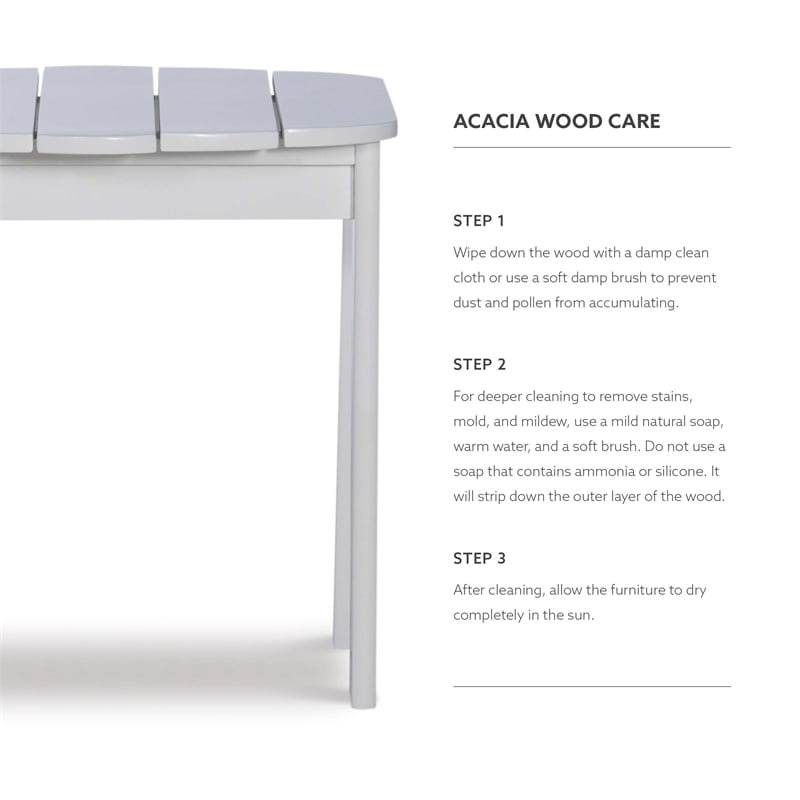 Hawthorne Collections Solid Wood White Adirondack Side Table Rectangular 18.11