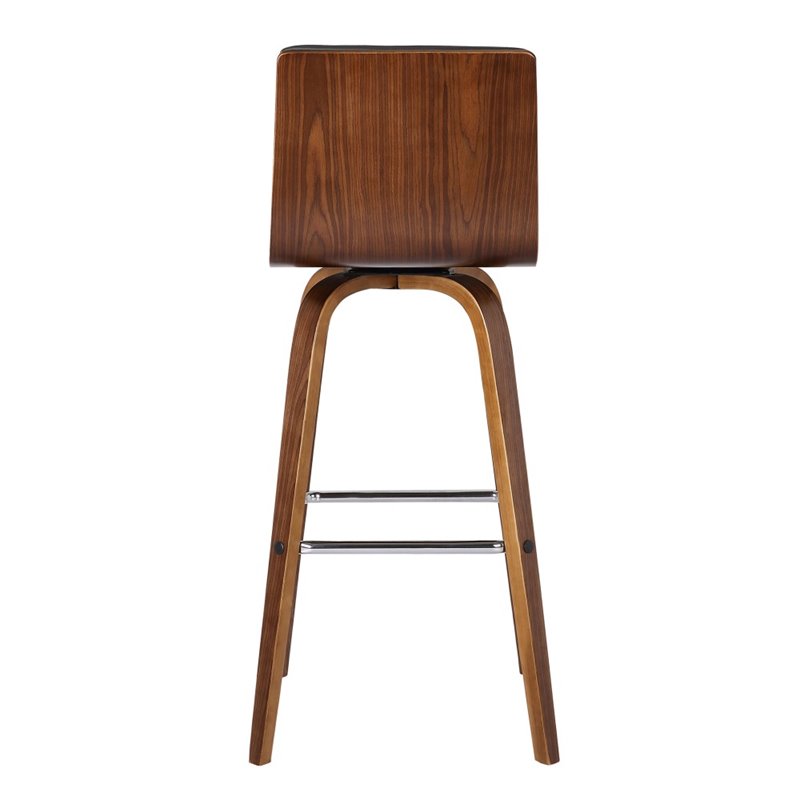 Hawthorne Collections Faux Leather Gray Bar Stool Contemporary 30