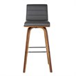 Hawthorne Collections Faux Leather Gray Bar Stool Contemporary 30