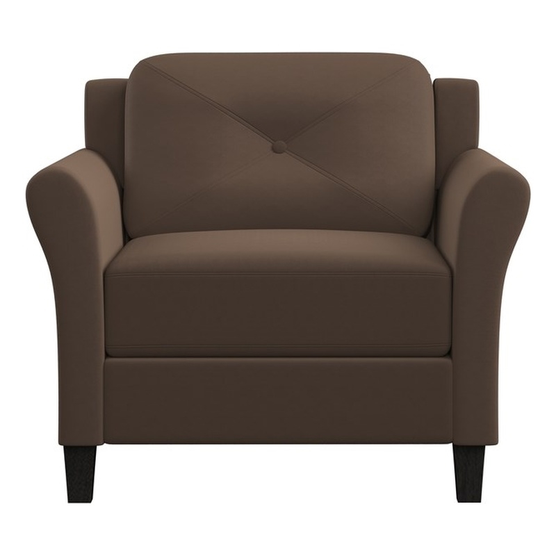 Hawthorne Collections Polyester Microfiber Brown Chair Round Stylish 33.9