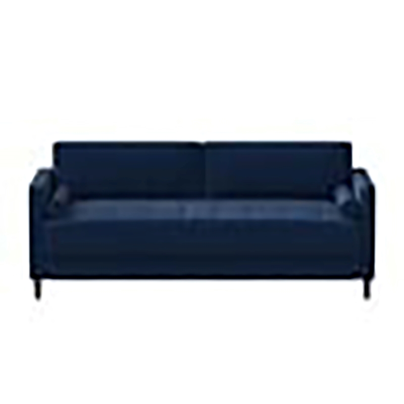 Hawthorne Collections Cushion Back Mid-Century Fabric Sofa in Navy Blue