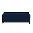 Hawthorne Collections Cushion Back Mid-Century Fabric Sofa in Navy Blue
