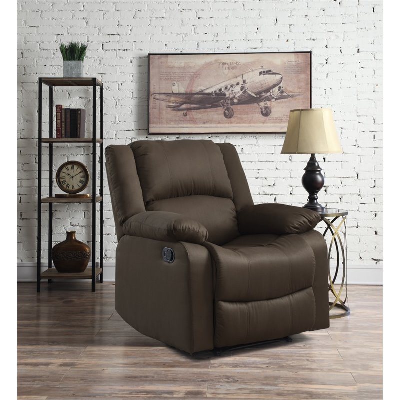 Hawthorne Collections Polyester Chocolate Recliner Rectangular Multi Position 39.37