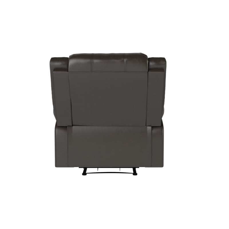 Hawthorne Collections Transitional Faux Leather Recliner in Java Espresso