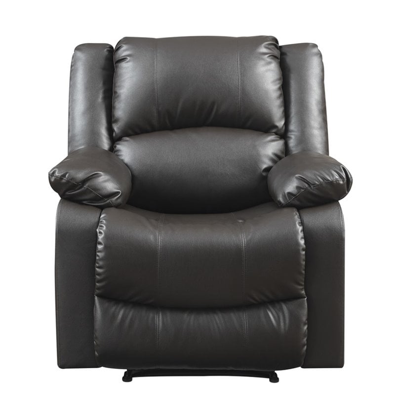 Hawthorne Collections Transitional Faux Leather Recliner in Java Espresso