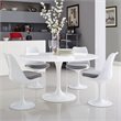 Hawthorne Collections Wood White Dining Table Round Chip Resistant 54