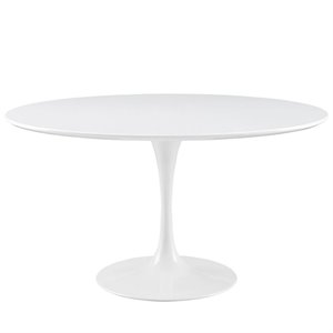 Hawthorne Collections Wood White Dining Table Round Chip Resistant 54&quot Unassembled