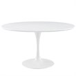 Hawthorne Collections Wood White Dining Table Round Chip Resistant 54