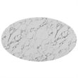 Hawthorne Collections Faux Marble White Dining Table Oval Scratch Resistant 54