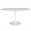 Hawthorne Collections Faux Marble White Dining Table Oval 60