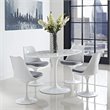 Hawthorne Collections Faux Marble White Dining Table Oval 60