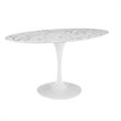 Hawthorne Collections Faux Marble White Dining Table Oval 60