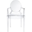 Hawthorne Collections Polycarbonate Clear Dining Arm Chair Stackable 36