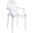Hawthorne Collections Polycarbonate Clear Dining Arm Chair Stackable 36