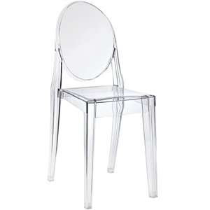 Hawthorne Collections 19&quot Modern Plastic Dining Side Chair in Clear