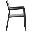 Hawthorne Collections Outdoor Dining Armchair in Brown and Gray
