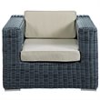 Hawthorne Collections Outdoor Armchair in Canvas Antique Beige