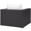 Hawthorne Collections Patio Arm Chair in Espresso and White