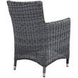 Hawthorne Collections Patio Dining Arm Chair in Antique Canvas Beige