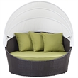 Hawthorne Collections Patio Canopy Daybed in Espresso and Peridot