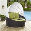 Hawthorne Collections Patio Canopy Daybed in Espresso and Peridot