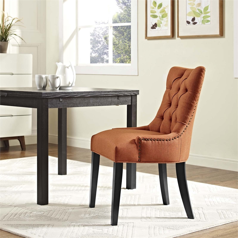 Hawthorne Collections 20.5'' Modern Fabric Dining Side Chair in Orange