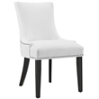 Hawthorne Collections Faux Leather White Dining Side Chair Unassembled