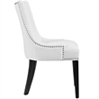 Hawthorne Collections Faux Leather White Dining Side Chair Unassembled