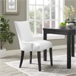 Hawthorne Collections Faux Leather White Dining Side Chair Unassembled