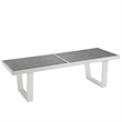 Hawthorne Collections Stainless Steel Silver Bench Rectangular Modern 14