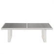 Hawthorne Collections Stainless Steel Silver Bench Rectangular Modern 14