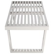 Hawthorne Collections Stainless Steel Silver Bench Rectangular Modern 14