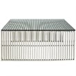 Hawthorne Collections Glass Silver Coffee Table Square Tempered Easy to Clean 39.5