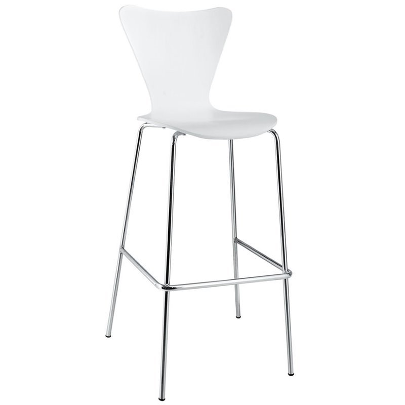 Hawthorne Collections Wood White Bar Stool 31