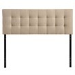 Hawthorne Collections Polyester Fabric Beige Panel Headboard Rectangular Tufted 78.5