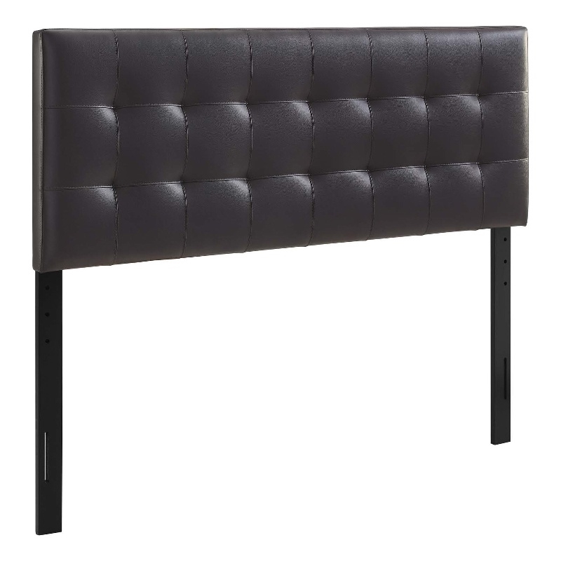 Hawthorne Collections Vinyl Brown Panel Headboard Rectangular King Size 78.5