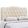 Hawthorne Collections Polyester Ivory Tufted Panel Headboard Rectangular 58