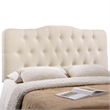 Hawthorne Collections Polyester Ivory Tufted Panel Headboard Rectangular 58