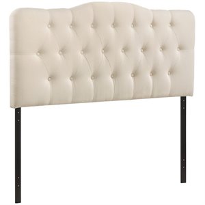 Hawthorne Collections Polyester Ivory Tufted Panel Headboard Rectangular 58&quot x 78.5&quot x 5&quot