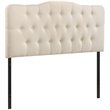 Hawthorne Collections Polyester Ivory Tufted Panel Headboard Rectangular 58
