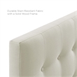 Hawthorne Collections Polyester Fabric Ivory Panel Headboard Tufted King 78.5