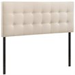 Hawthorne Collections Polyester Fabric Ivory Panel Headboard Tufted King 78.5